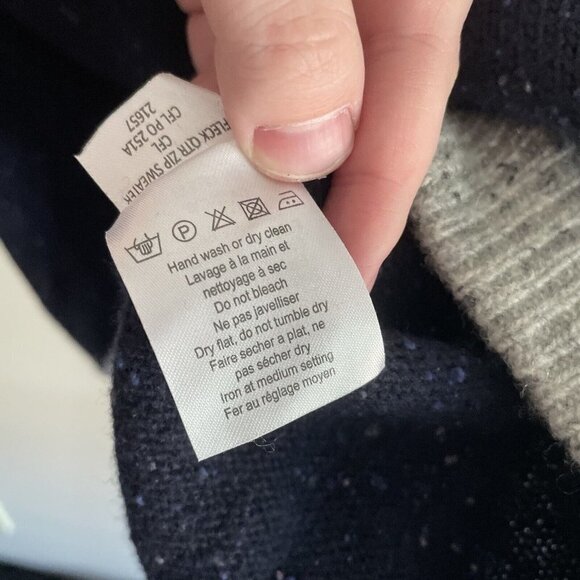 Mountain Khakis Men XXL Navy Blue Lambswool Outdoor Fleck Quarter Zip Sweater - Picture 8 of 11